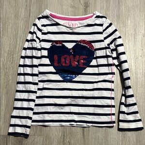St. Bernard Striped Kids Shirt with Heart Design 3T